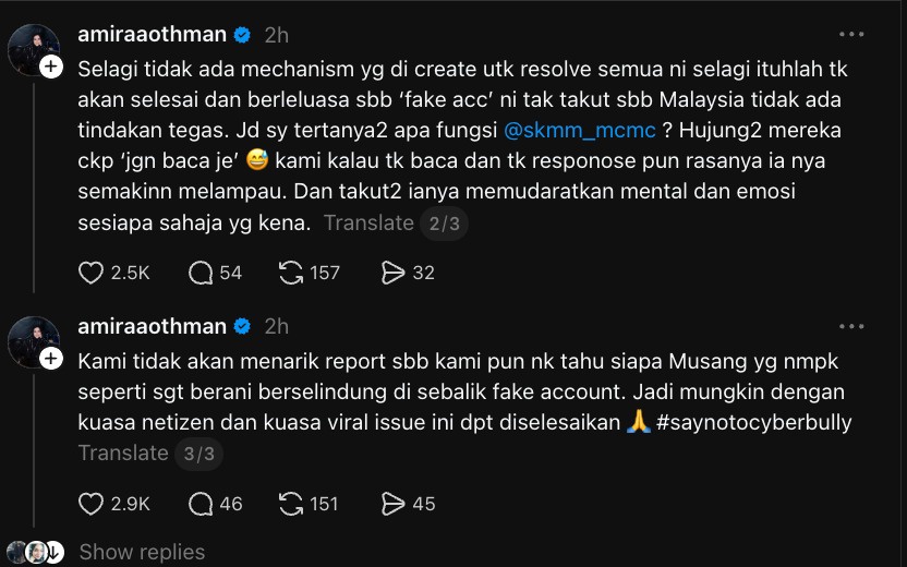 Image from: “Kami Nak Tahu Siapa Musang Berjanggut, Nampak Berani Sangat” – Amira Othman Dan Fattah Amin Tak Tarik Balik Laporan