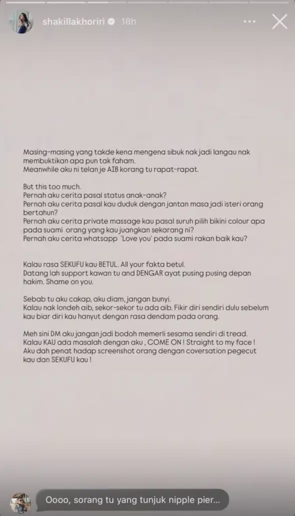 Image from: Pelakon Wanita Difitnah Berzina, Sihir Suami Orang – “Aku Minta Bukti Tak Ada, Jangan Main Api”