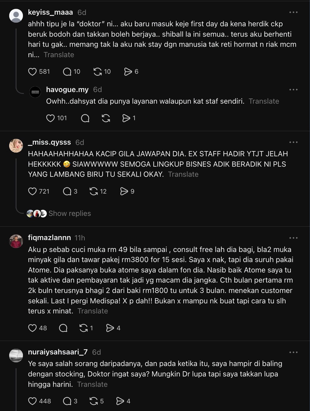 Image from: “Saya Bukan Nak ‘Backup’ Staff” – ‘Founder’ Spa Terkenal Nafi ‘Menekan’ Pekerja Kejar Sale Sehingga Dimaki Dan Dihina, Bekas Staf Bersuara