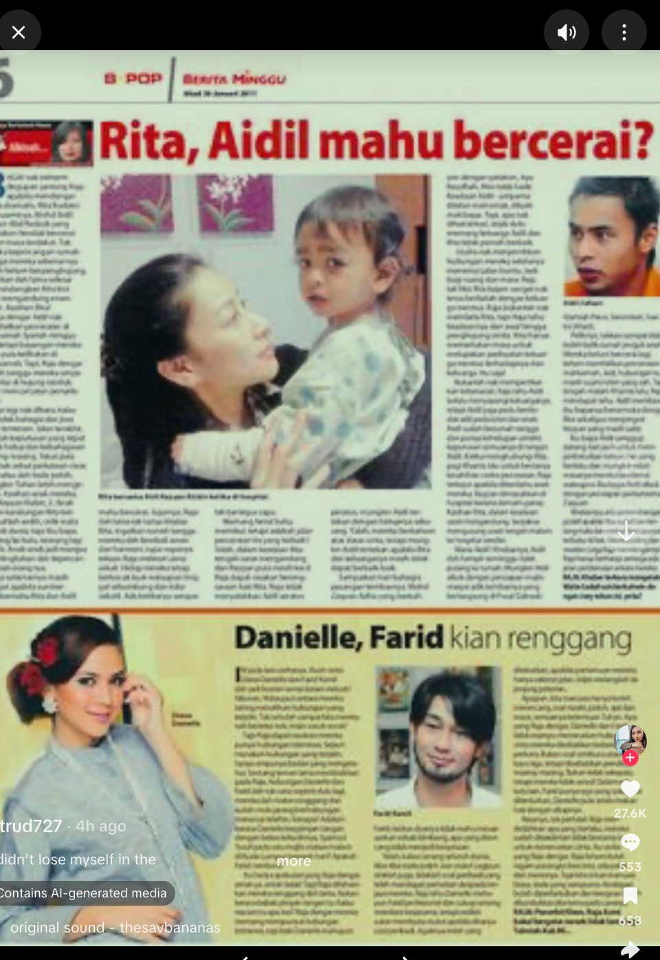 Image from: “Saya Tak Hilang…” – Rita Rudaini Imbau ‘Luka’ Lama Hadapi Perceraian Dengan Aidil Zafuan