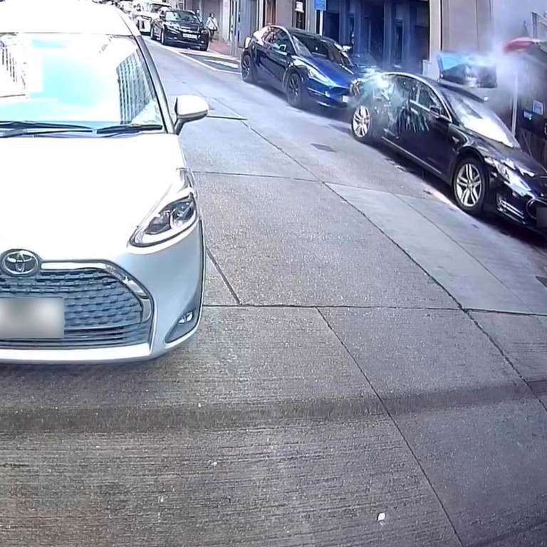 Hong Kong police hunt man after fire extinguisher accidentally goes off