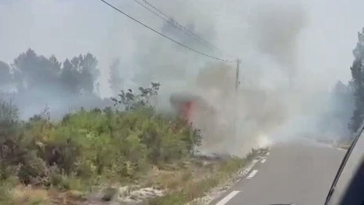Image from: Europe wildfires latest: French evacuation may be largest peacetime exodus as new heatwave hits Bordeaux