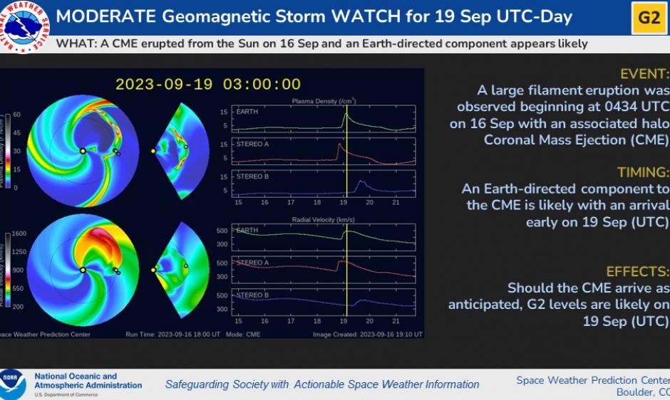 Massive eruption on sun hurls coronal mass ejection toward Earth, auroras  likely Sept. 19 (video)