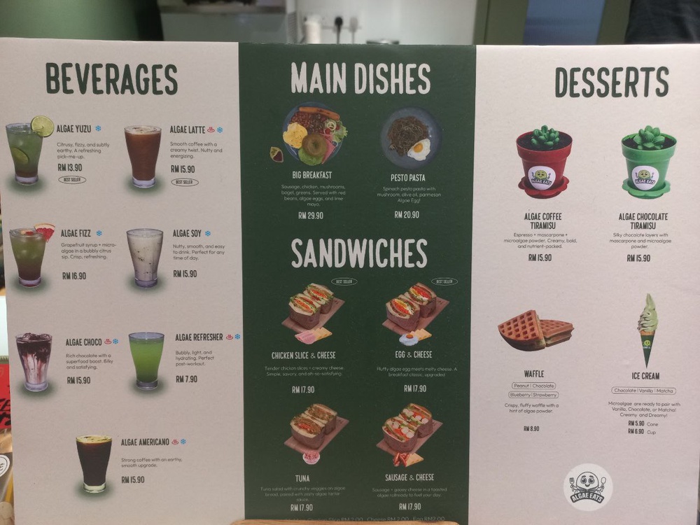 Image from: Algae in my spaghetti? Unique cafe menu features algae in every dish! #JalanJalanMakan