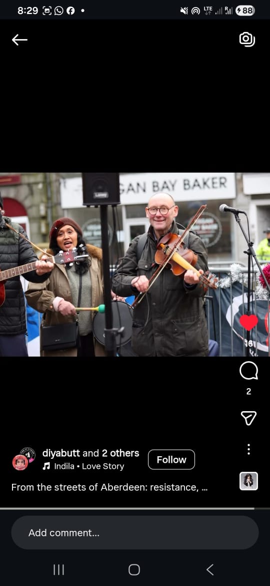 Image from: Veteran Malaysian Singer Faces Tense Standoff at Anti-Racism Rally in Scotland