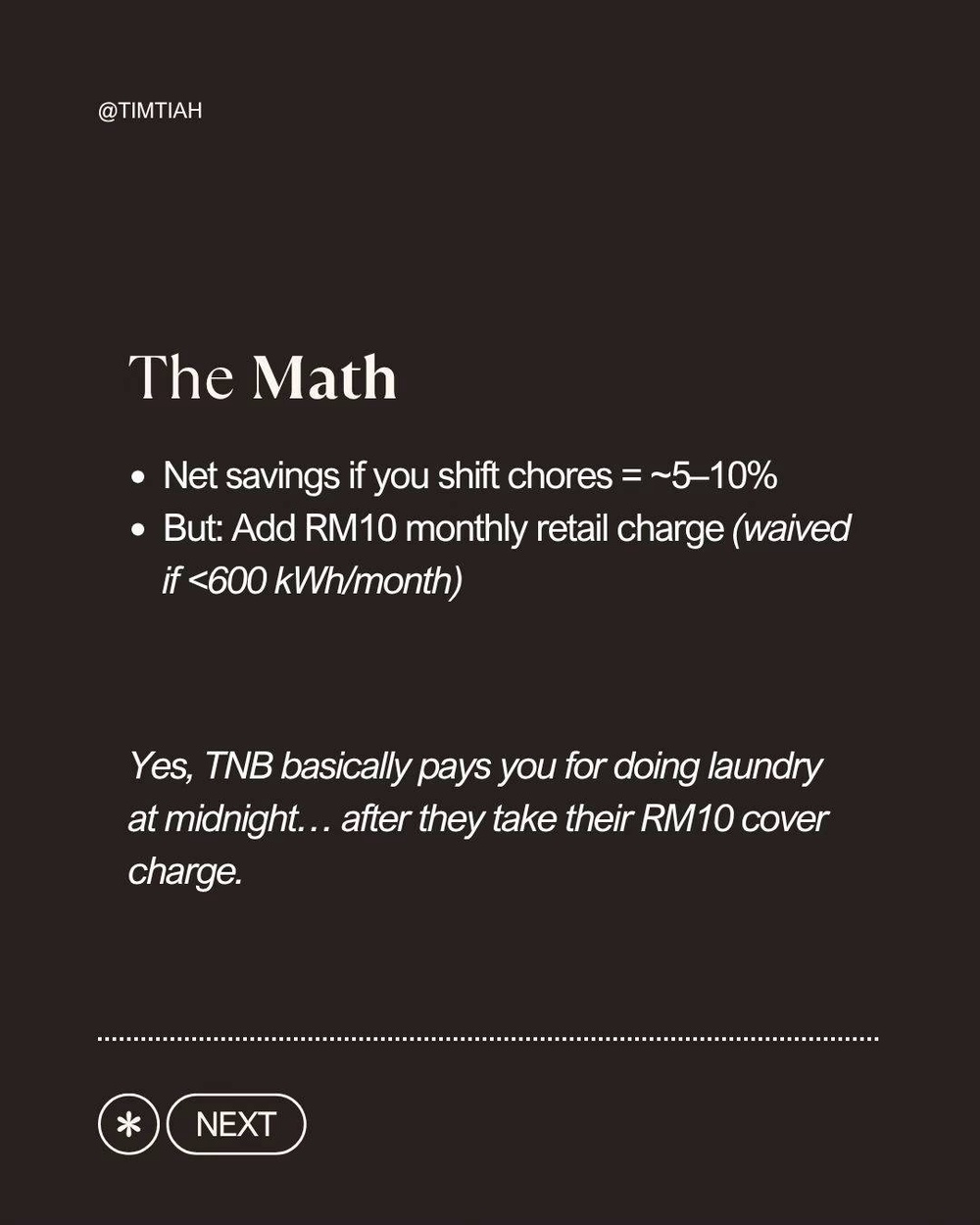 Image from: TNB actually charges different rates depending on what time you switch things on
