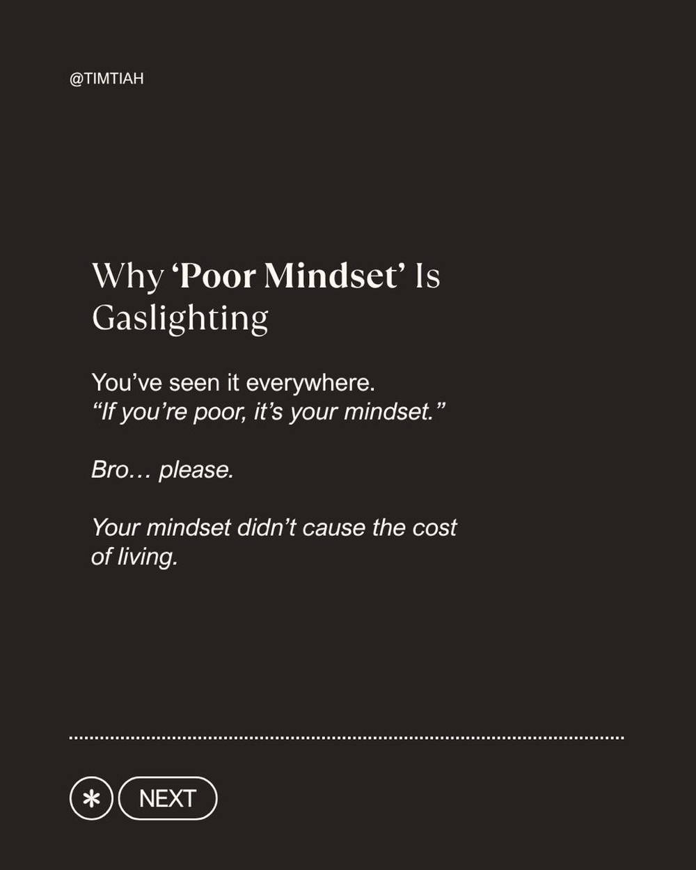 Image from: Why 'poor mindset' is gaslighting