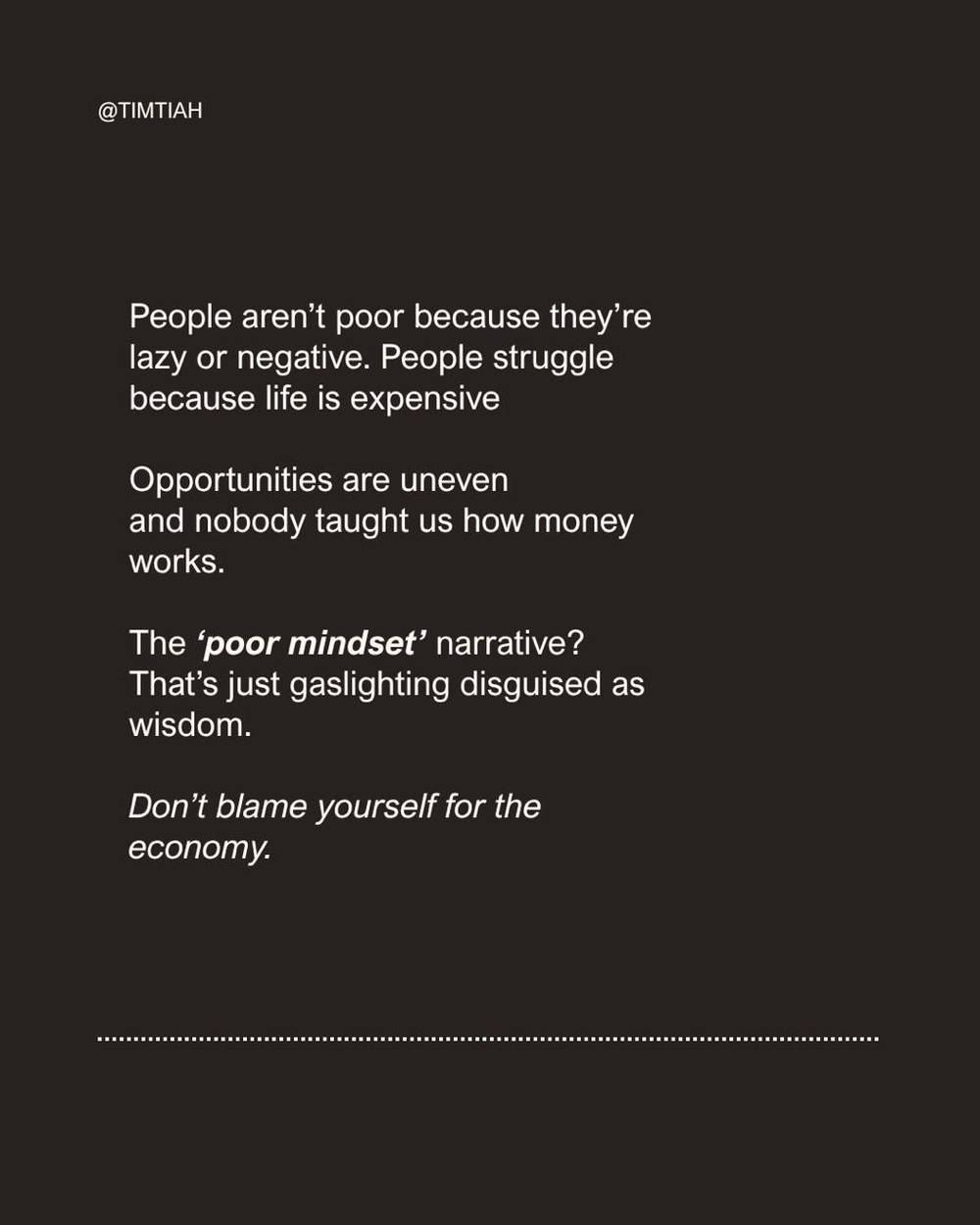 Image from: Why 'poor mindset' is gaslighting