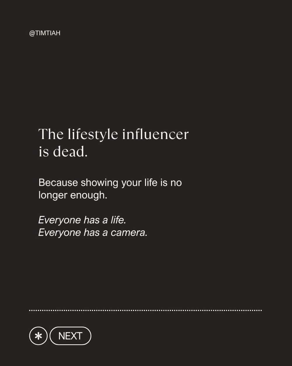 Image from: The lifestyle influencer is dead