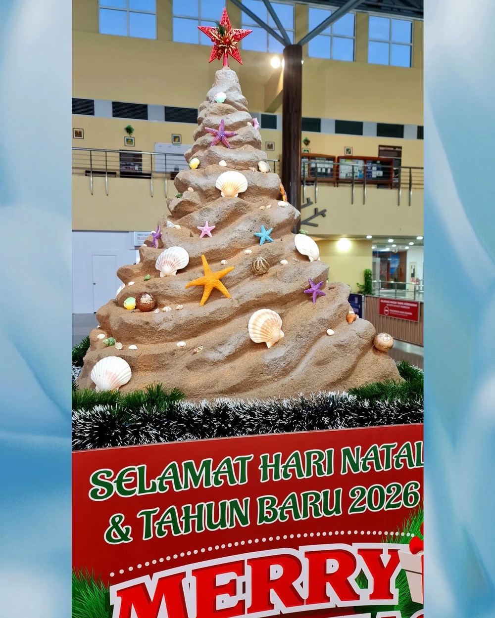 Image from: Langkawi Airport's 'unique' Christmas tree decoration ridiculed as Malaysians say it resembles a "pile of poop"