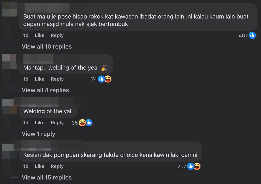 Image from: “Disrespectful!" – Malaysian couple's Ipoh Chinese temple wedding photoshoot draws flak over smoking groom & groomsmen