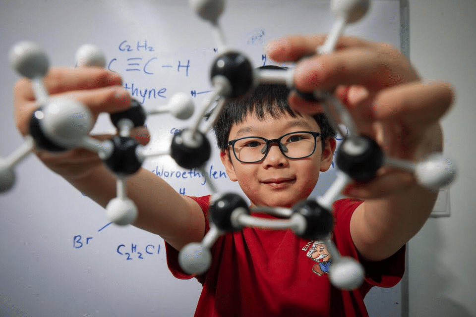 Image from: Seven Years Old Theodore Kwan, But Already Exploring College Chemistry.
