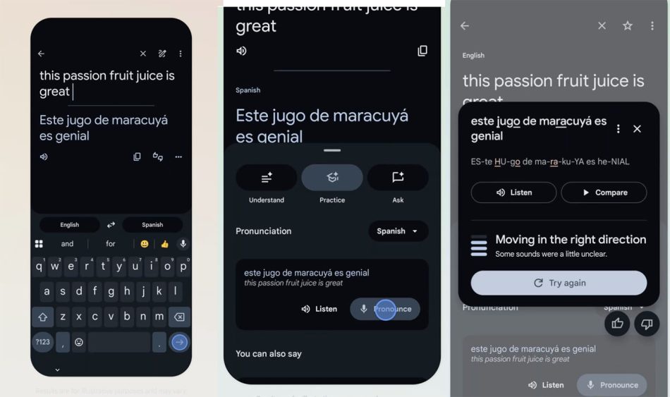 Image from: Google Translate Kini Memberikan Tips Sebutan Lebih Tepat