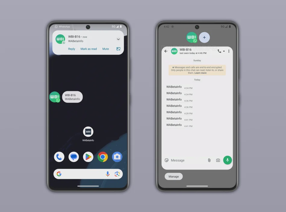 Image from: WhatsApp Membangunkan Ciri ‘Notification Bubbles’ – Mudahkan Pengguna Membalas Mesej