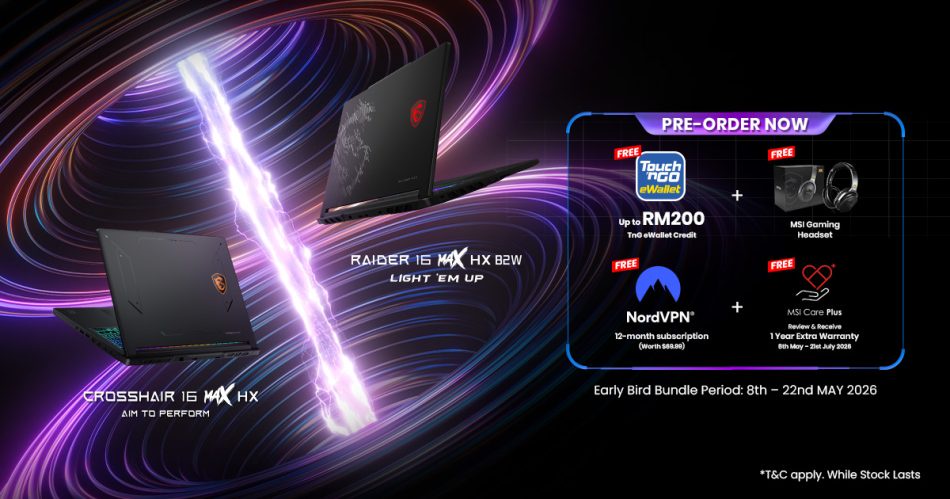 Image from: MSI Membuka Pra-tempahan Komputer Riba Gaming Siri Raider Dan Crosshair Untuk Pasaran Tempatan