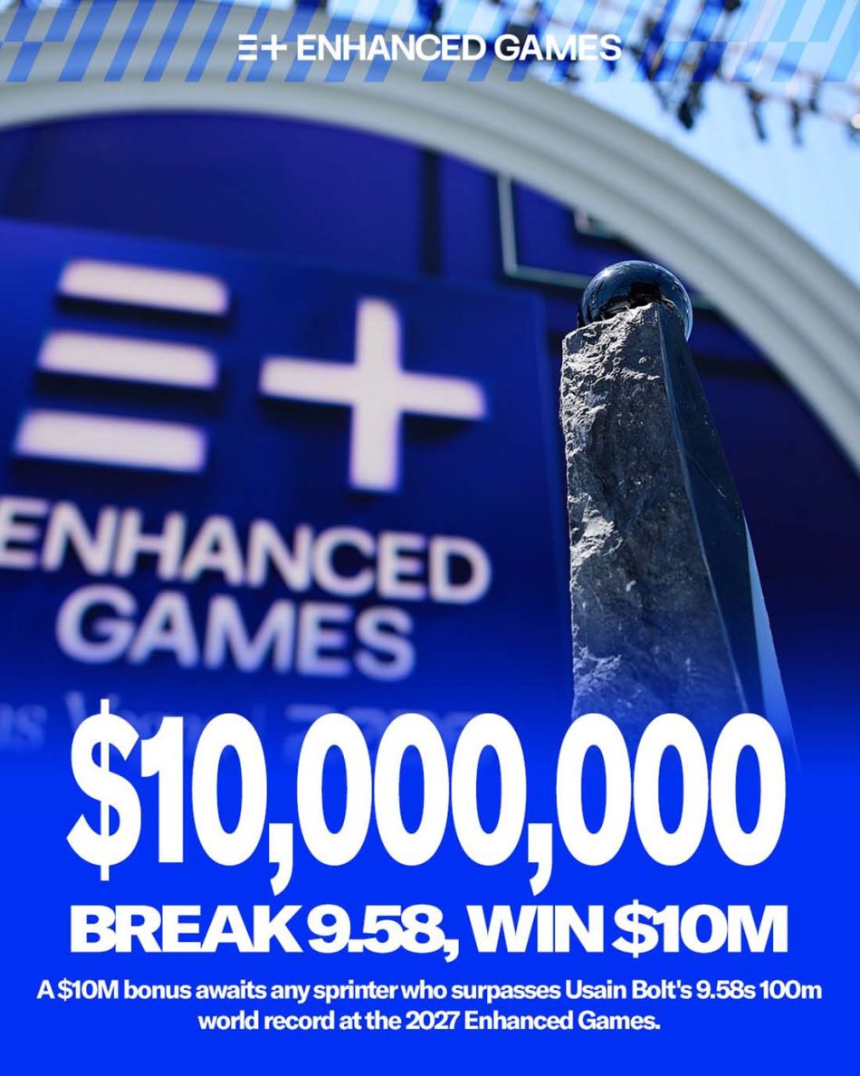 Image from: Enhanced Games Tawar $10 Juta Kepada Pelari Berjaya Pecahkan Rekod 100M Usain Bolt