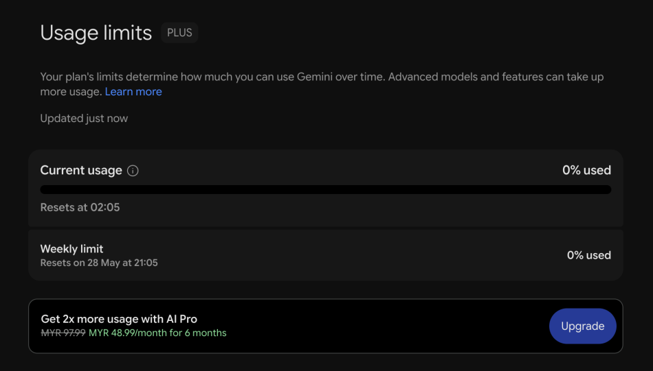 Image from: Google Kini Memperkenalkan Had Akses Dalam Penggunaan Gemini