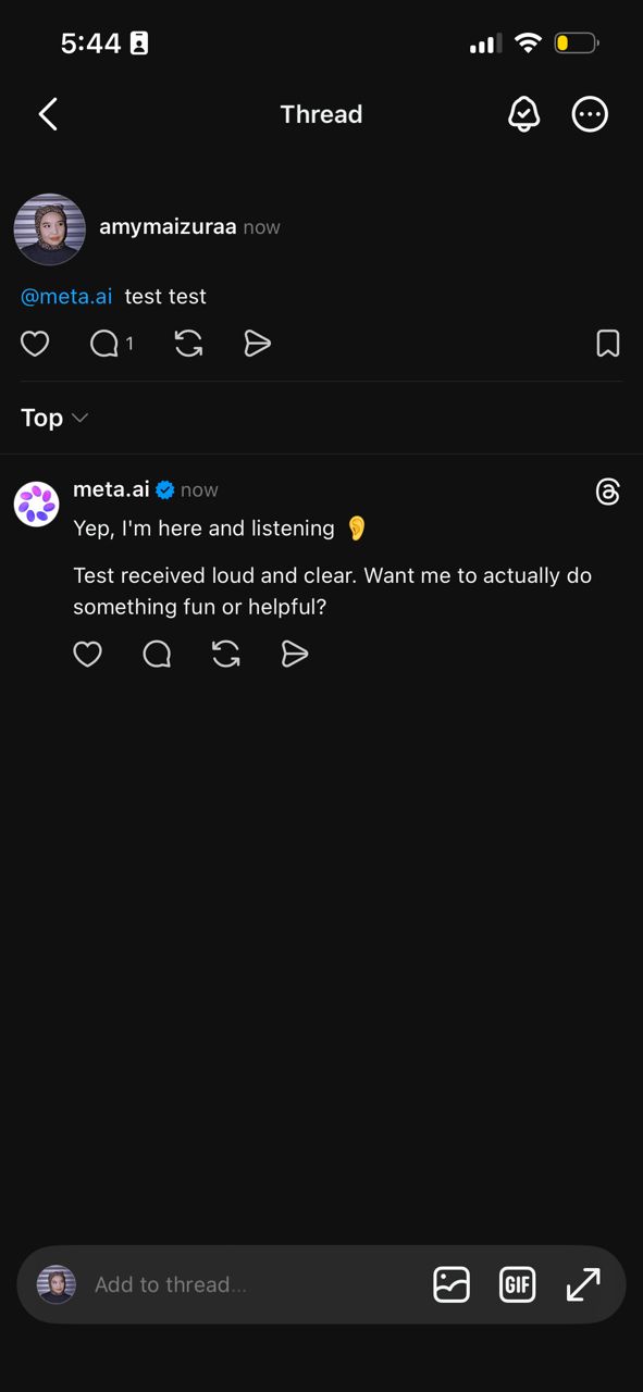 Image from: Meta AI Kini Boleh Diakses Di Malaysia Menerusi Threads