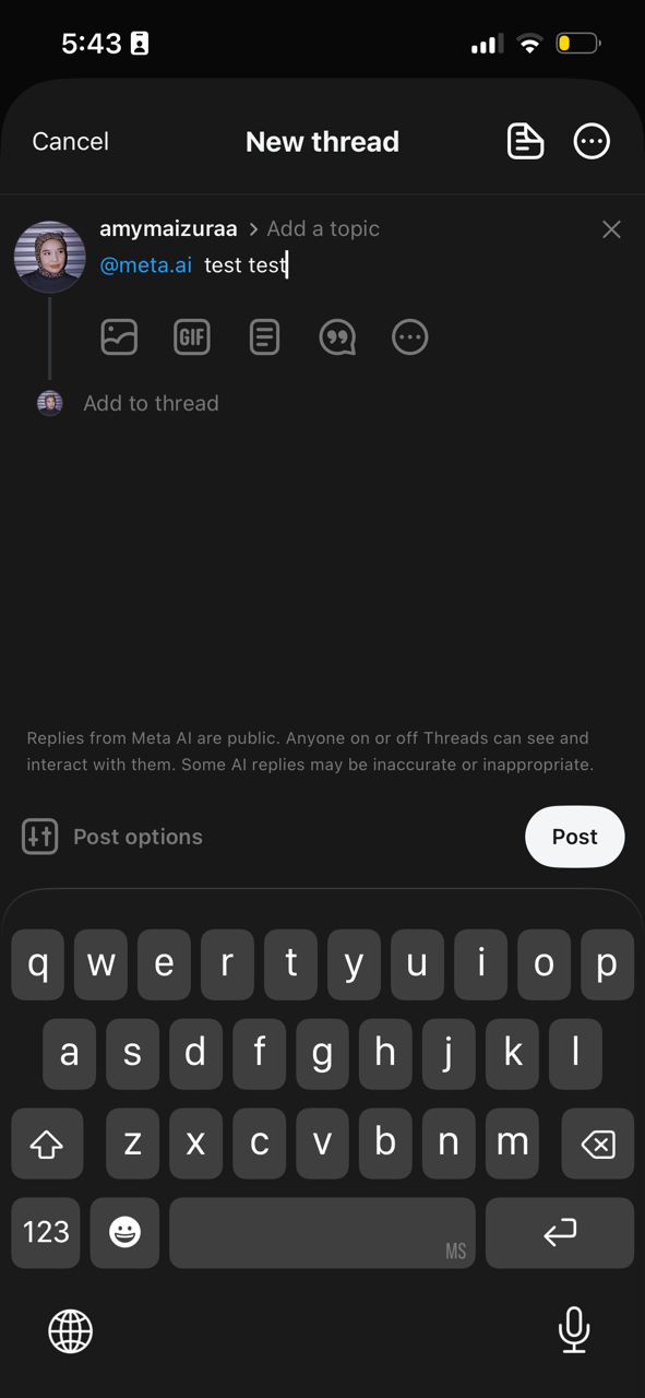 Image from: Meta AI Kini Boleh Diakses Di Malaysia Menerusi Threads
