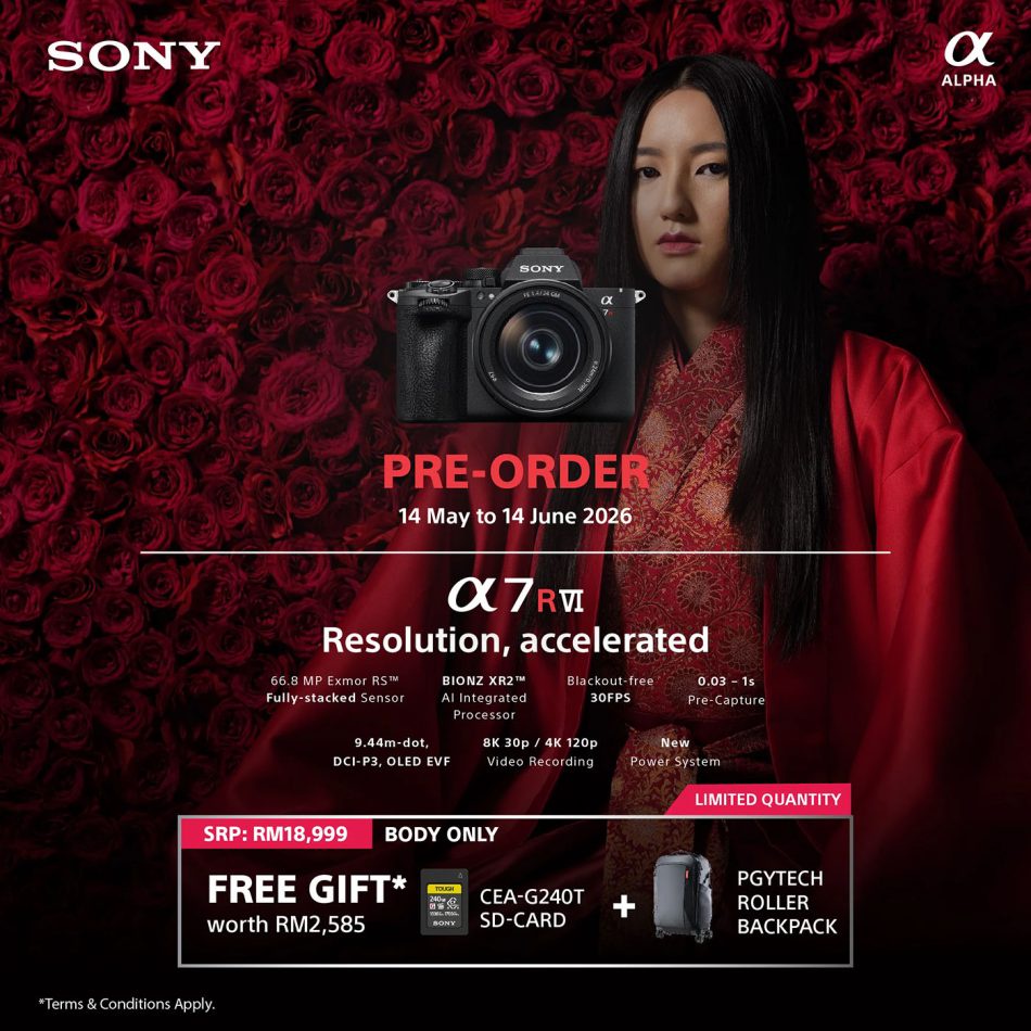 Image from: Sony A7R VI Dengan Sensor 66.8MP Full Frame Dilancarkan Pada Harga RM 18,999
