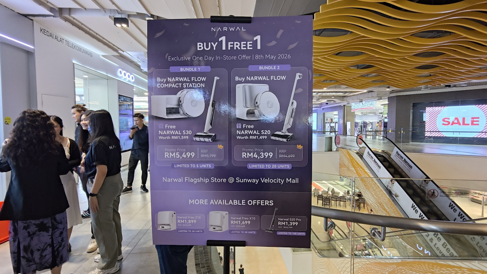 Image from: Jenama Pembersih Lantai Narwal Membuka Kedai Mercu Pertama Mereka Di Sunway Velocity Mall