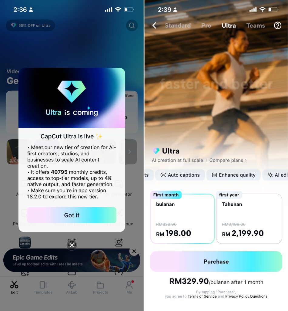Image from: Capcut Ultra Mula Ditawarkan Untuk Pengguna Di Malaysia – Harga Serendah RM198