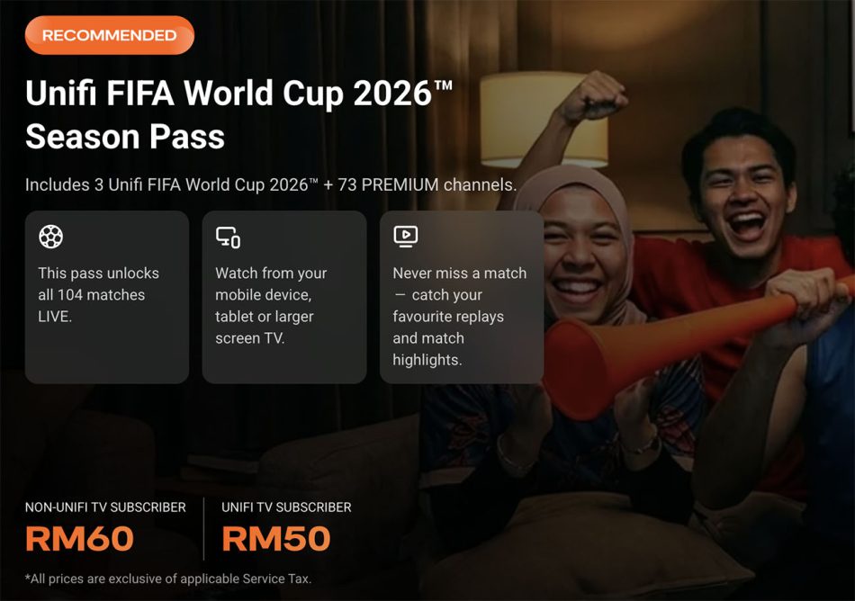 Image from: Rasmi – Langganan Piala Dunia 2026 Unifi TV Ditawarkan Bermula RM50 Untuk Pas Musim