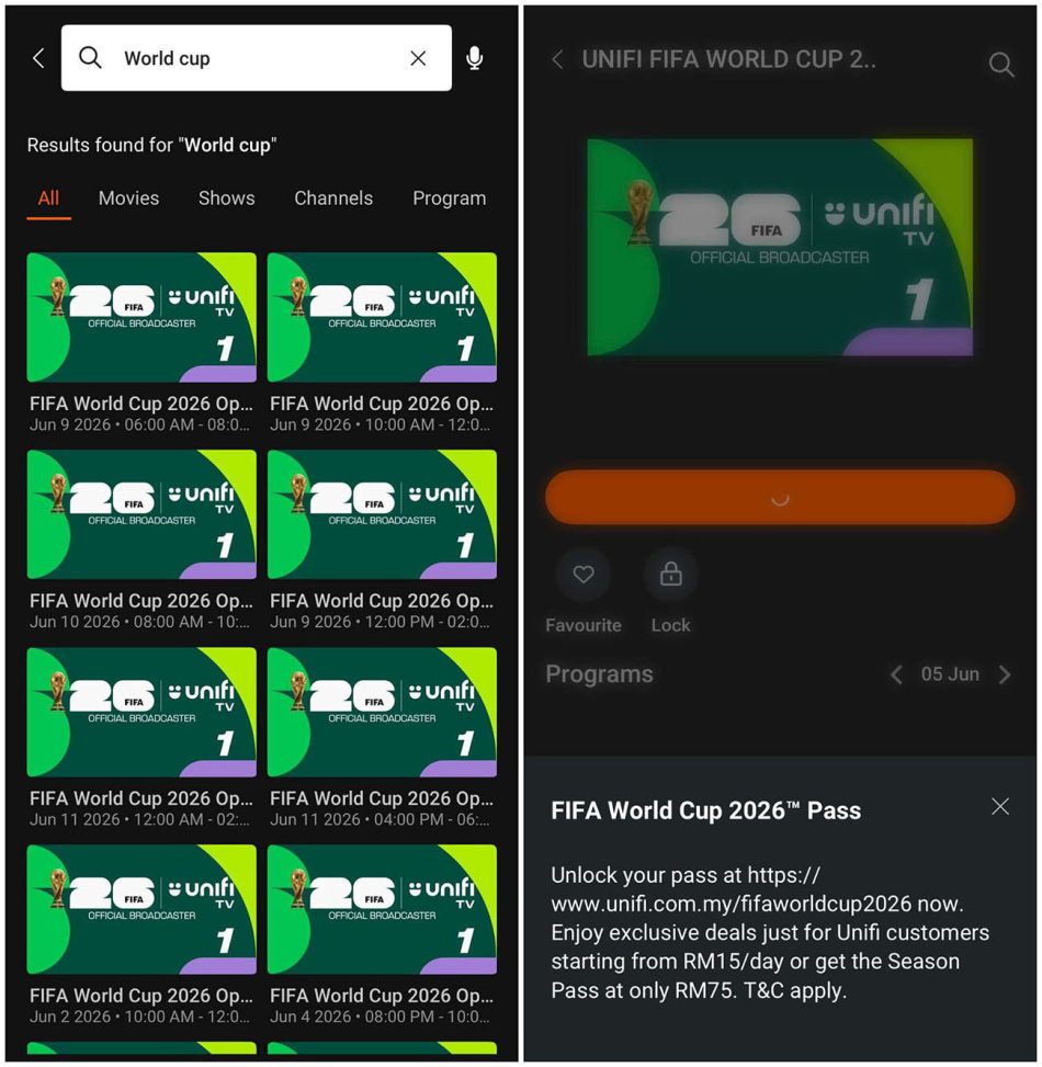 Image from: Langganan Piala Dunia 2026 Unifi TV Bermula RM15 Sehari Atau RM75 Untuk Pas Musim