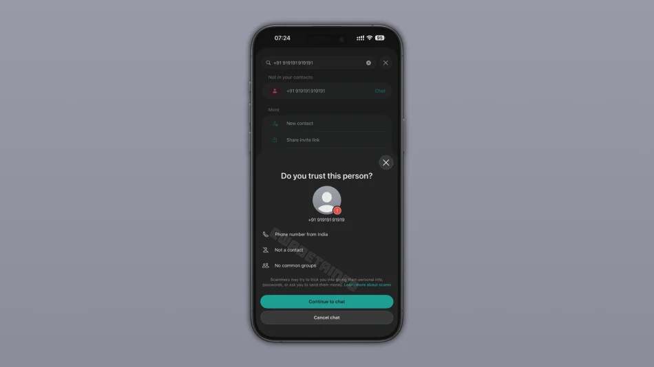 Image from: WhatsApp Hadir Dengan Ciri Amaran Awal Sebelum Berbual Dengan Nombor Tidak Dikenali