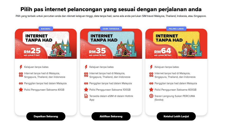 Image from: Hotlink Tambah Pilihan SIM Travel 7 Hari Untuk Percutian Singkat – Internet Tanpa Had Pada RM25
