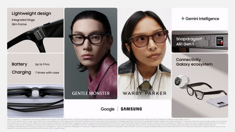 Image from: Samsung Perlihatkan Dua Rekaan Cermin Mata Pintar Android XR