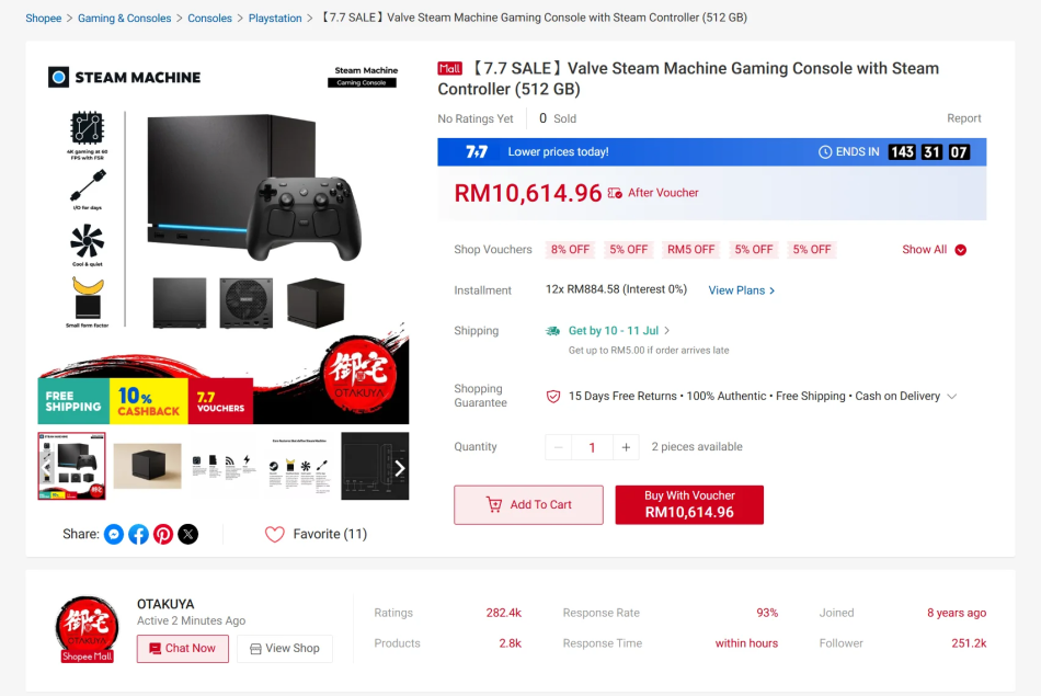 Image from: Valve Dianggarkan Menjual Hampir 15 Ribu Unit Steam Machine Setiap Minggu Sejak Pelancaran