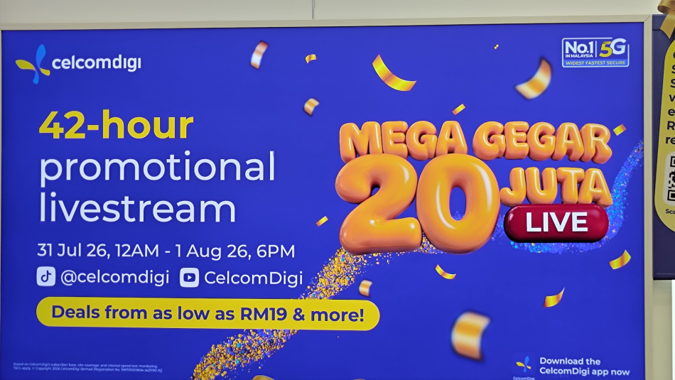 Image from: Kempen CelcomDigi Mega Gegar 20 Juta Diperkenalkan Sebagai Tanda Penghargaan Kepada Pelanggan Mereka