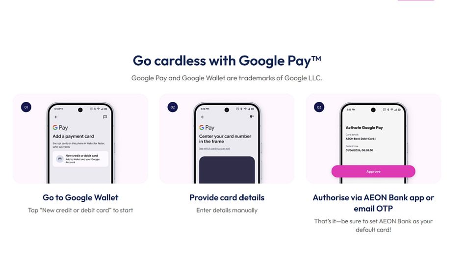 Image from: AEON Bank Kini Menyokong Google Pay