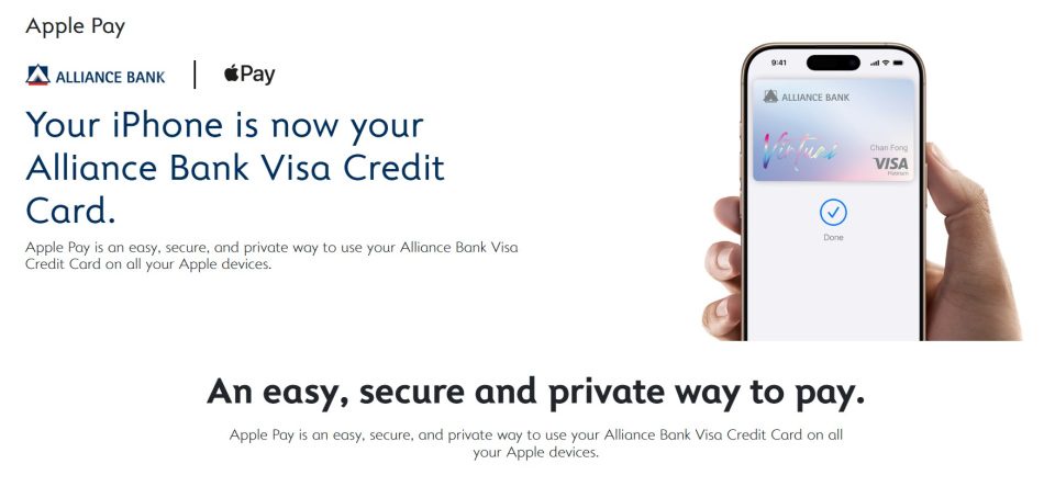 Image from: Kad Kredit Visa Alliance Bank Kini Menyokong Apple Pay