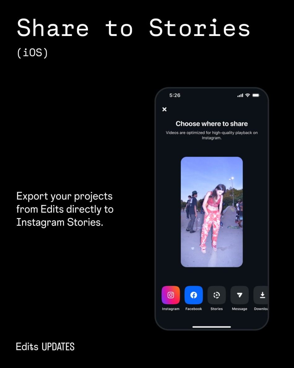 Image from: Video Edits Kini Boleh Dikongsi Terus Ke Stories Instagram