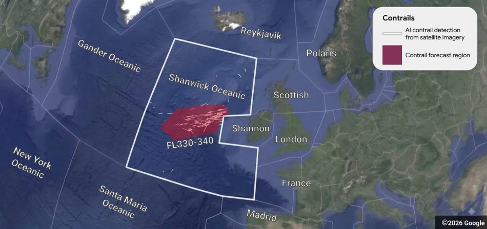 Image from: Google Operation Blue Skies Gunakan AI Kurangkan Pemanasan Global Disebabkan Aktiviti Penerbangan