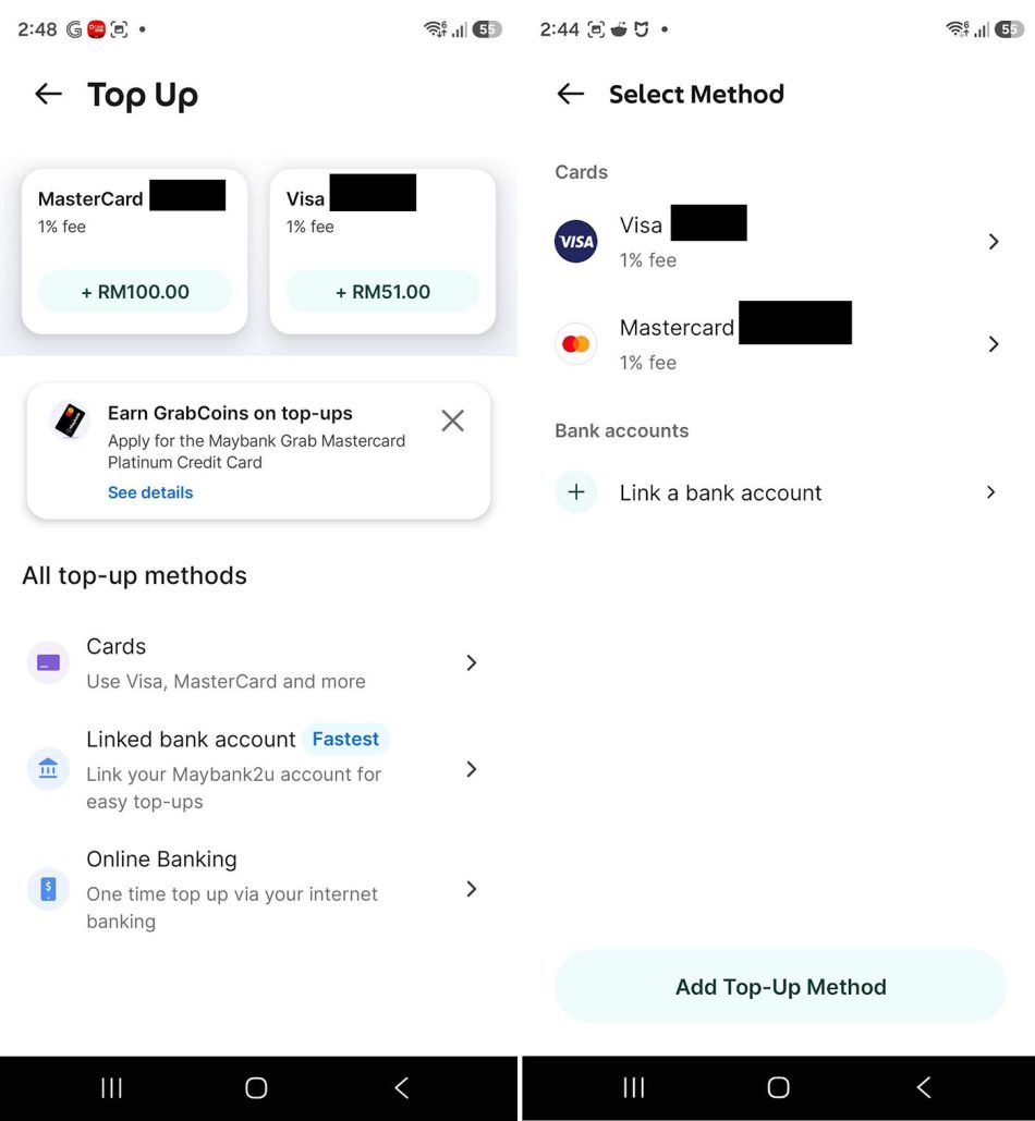 Image from: Tambah-Nilai GrabPay Wallet Menggunakan Kad Debit CIMB Kini Dikenakan Caj 1%