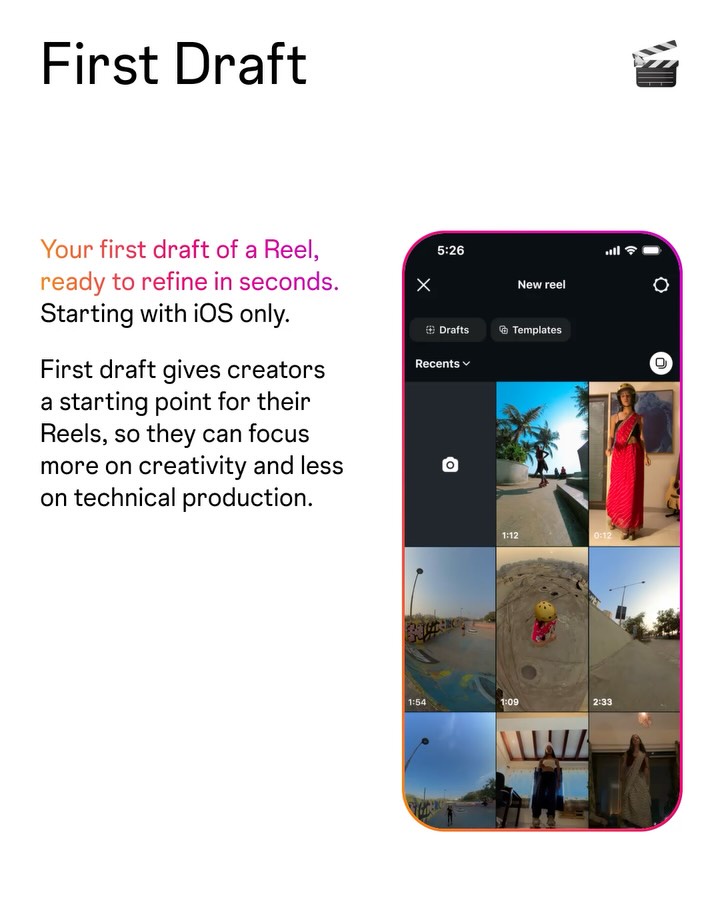 Image from: Fungsi First Draft Instagram Bantu Mudahkan Suntingan Reels