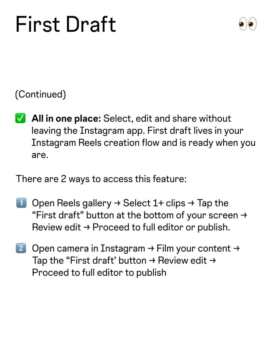 Image from: Fungsi First Draft Instagram Bantu Mudahkan Suntingan Reels