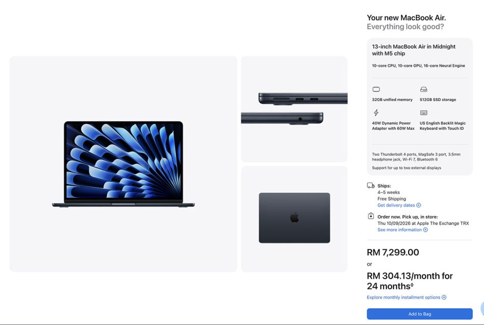 Image from: MacBook Air Mula Mengalami Isu Kekurangan Stok Kerana Krisis RAM