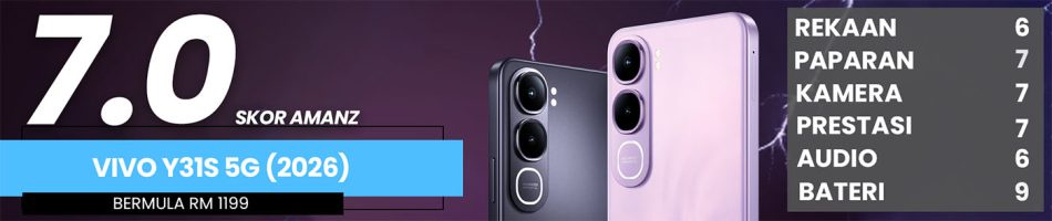 Image from: Ulasan Vivo Y31s 5G (2026) – Bateri Besar, Prestasi Biasa