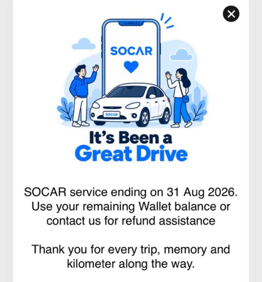 Image from: SOCAR Menamatkan Perkhidmatan Sewa Kenderaan Di Malaysia Berkuat-kuasa 31 Ogos 2026