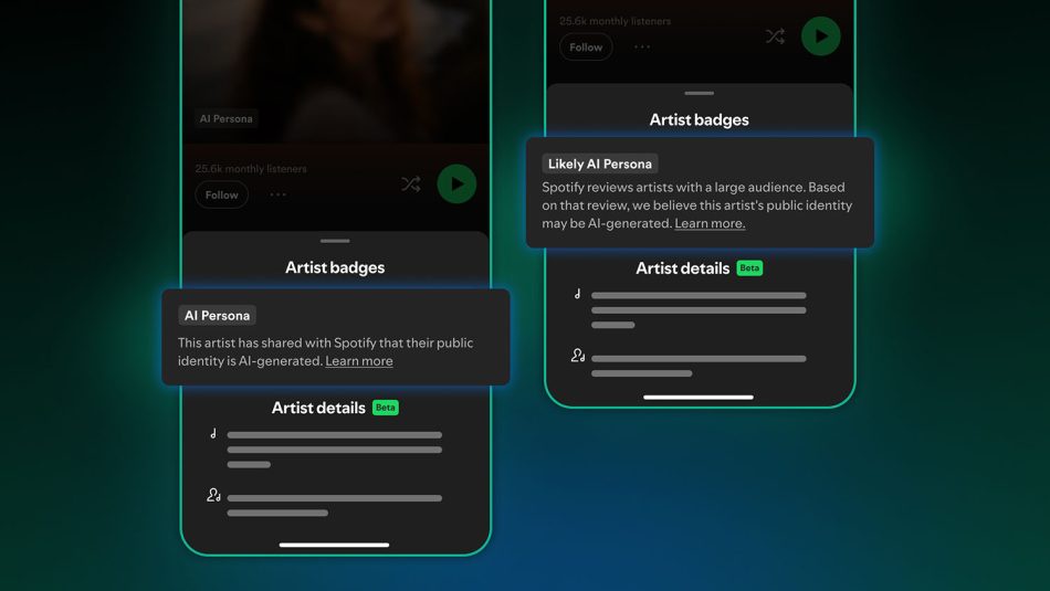 Image from: Spotify Meletakkan Label AI Persona Untuk Artis Bukan Manusia