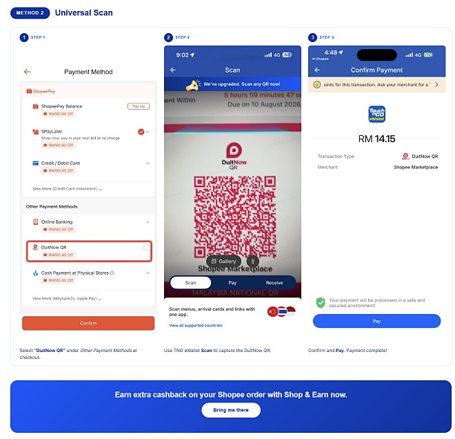 Image from: Pengguna Shopee Kini Boleh Bayar Dengan TNG eWallet Melalui DuitNow QR