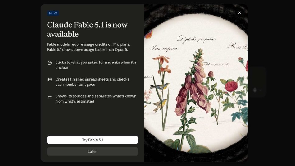 Image from: Anthropic Perkenal Kemaskini Untuk Model Claude Fable Melalui Fable 5.1
