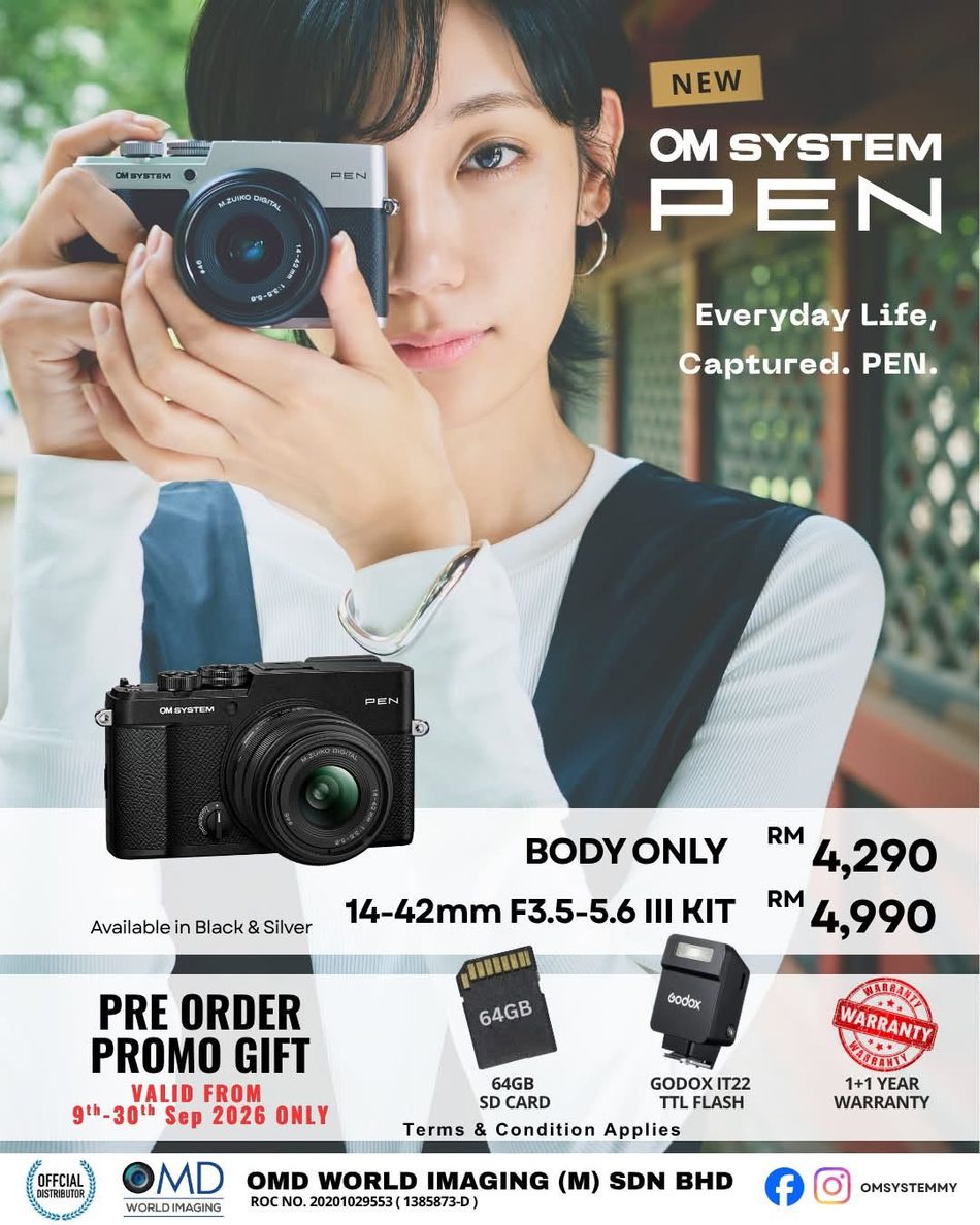 Image from: OM System PEN Baharu Boleh Didapati Di Malaysia Dengan Harga Bermula RM4290