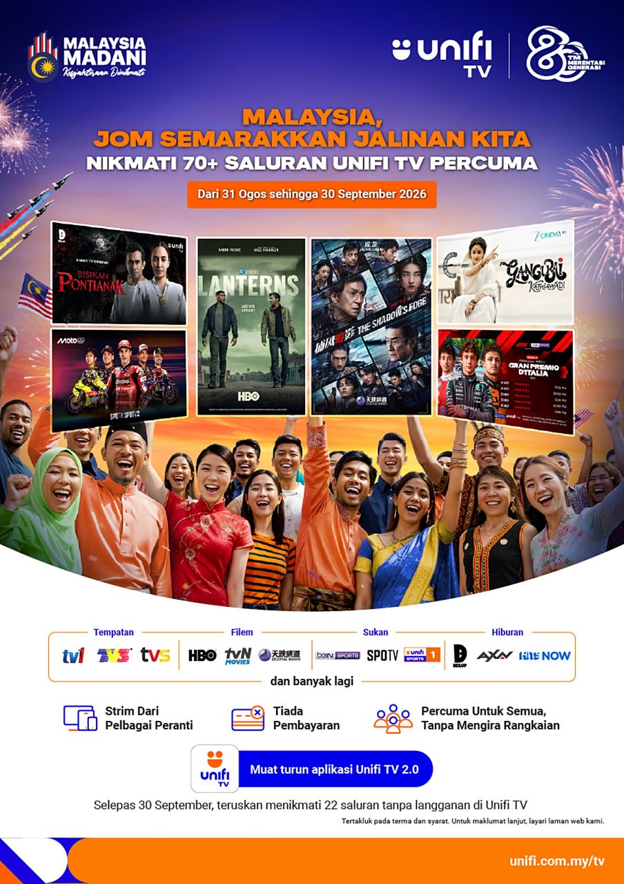 Image from: TM Tawar Akses Percuma 73 Saluran Premium Unifi TV Sepanjang September 2026 – Termasuk HBO Dan Cinemax