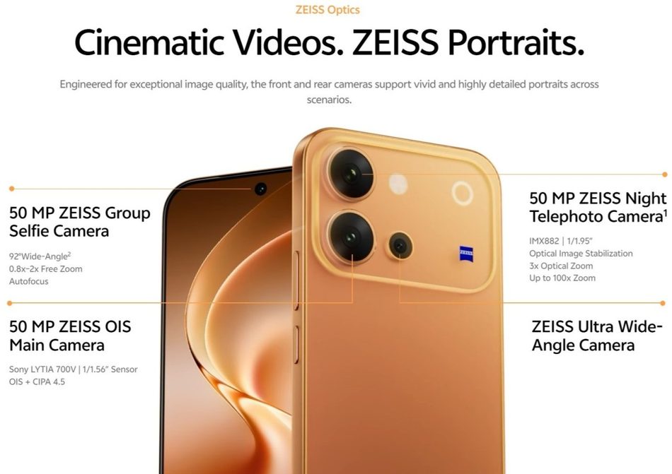 Image from: Vivo V80 Mula Diperlihatkan Dengan Skrin 144Hz, Tri-Kamera ZEISS 50MP, Bateri 7200mAh