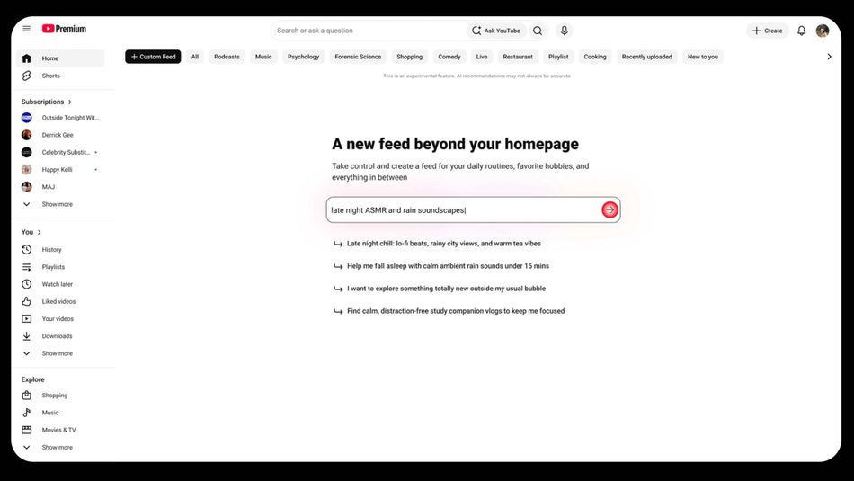 Image from: YouTube Akan Membolehkan Pengguna Kawal Algoritma Paparan Video Dengan AI